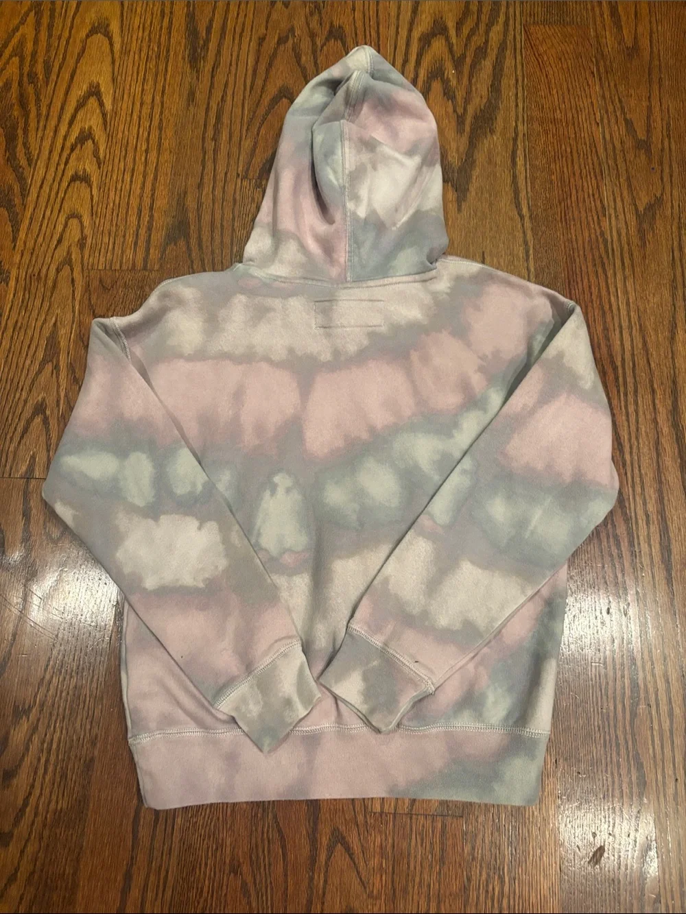 Abercrombie & Fitch Pastel Tie-Dye Hoodie - Pink, Gray, Cream